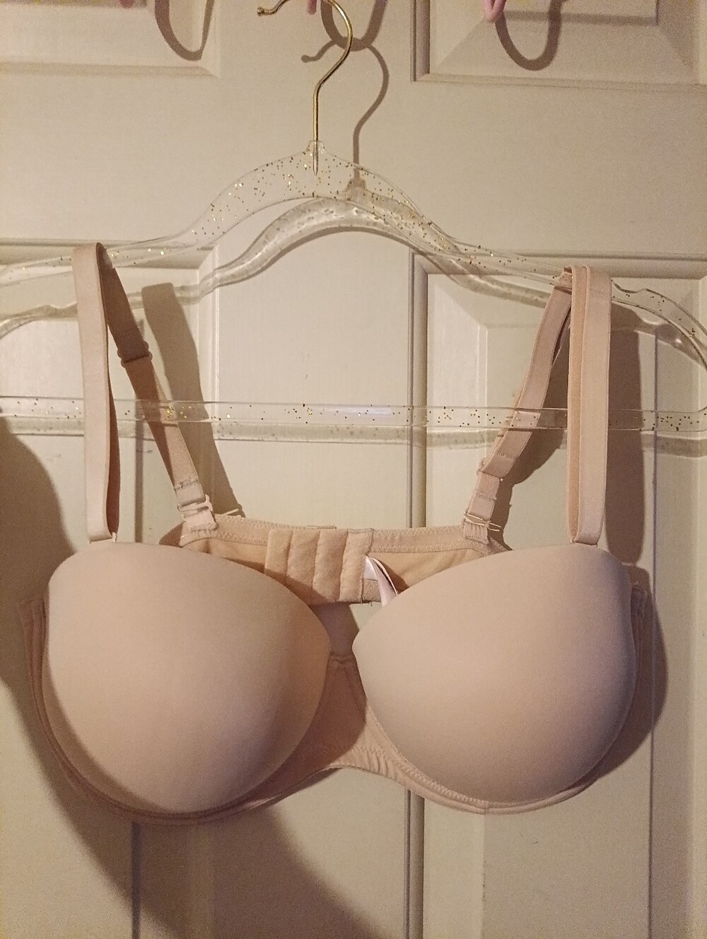 Victoria Secret PINK 36DD Wear Everywhere Strapless Pushup Padded Bra Nude 🩷